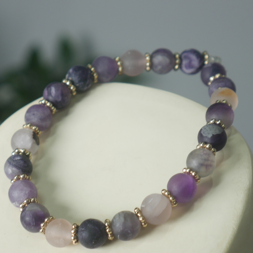 Amethyst and Golden Flower bracelet